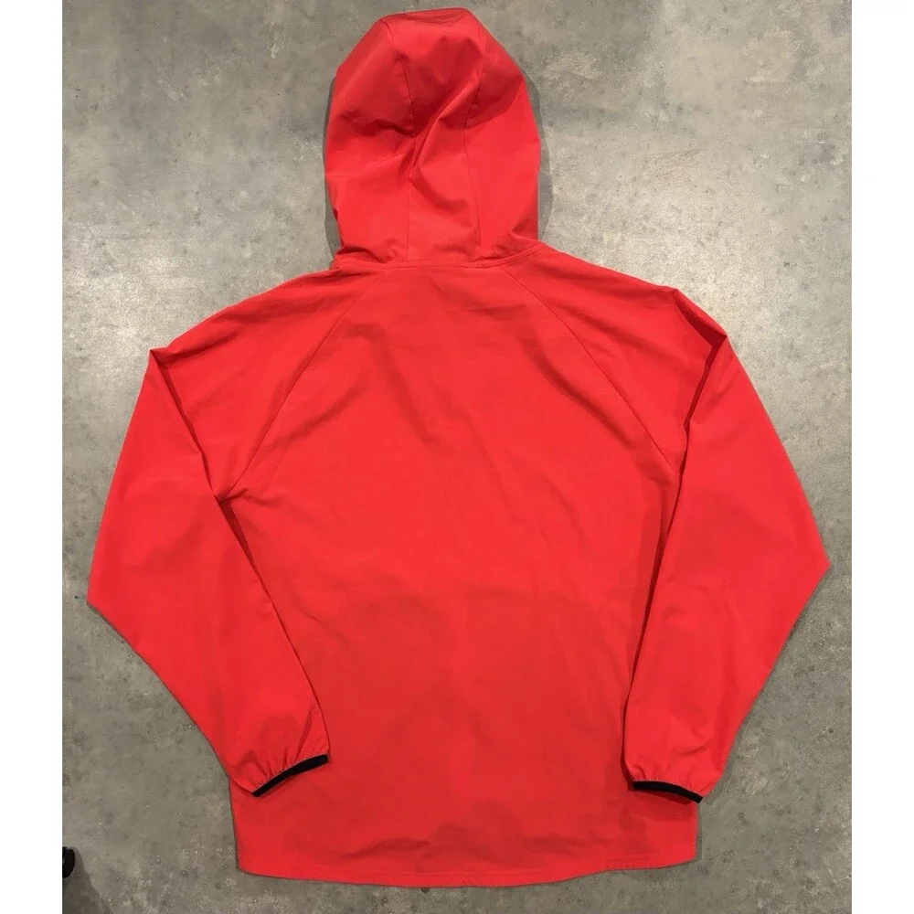 Under Armour Hooded Windbreaker Jacket Men's XL Loose Red Black Full Zip